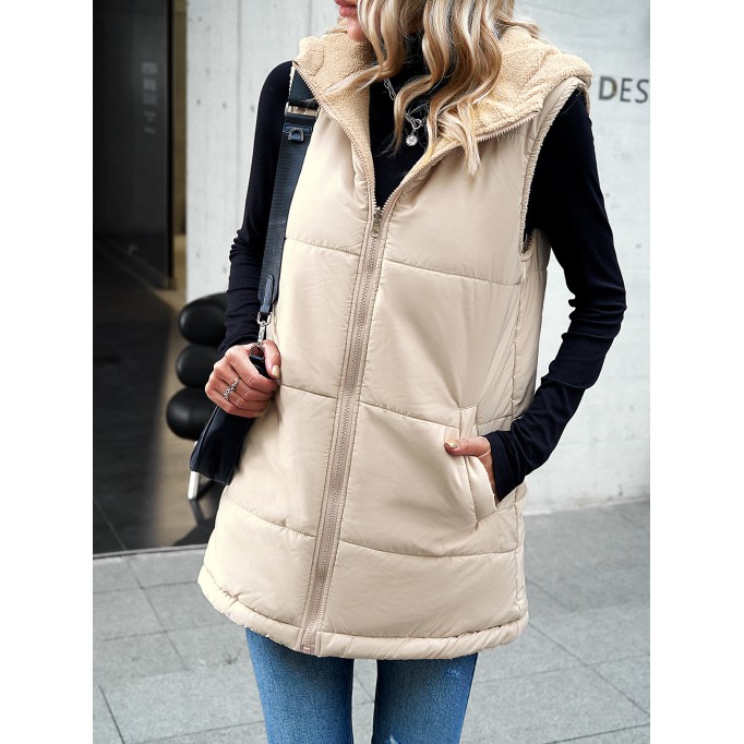 Winter loose commuting mid-length hooded cotton coat