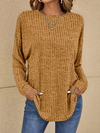 Women's basic round neck sweater