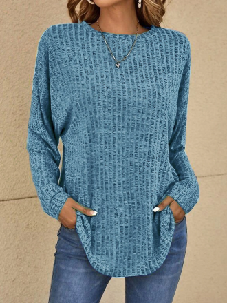 Women's basic round neck sweater