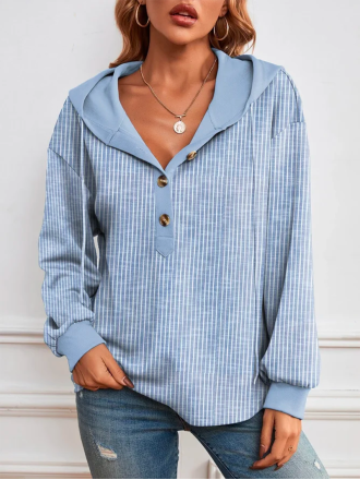 Women's button front hoodie sweater