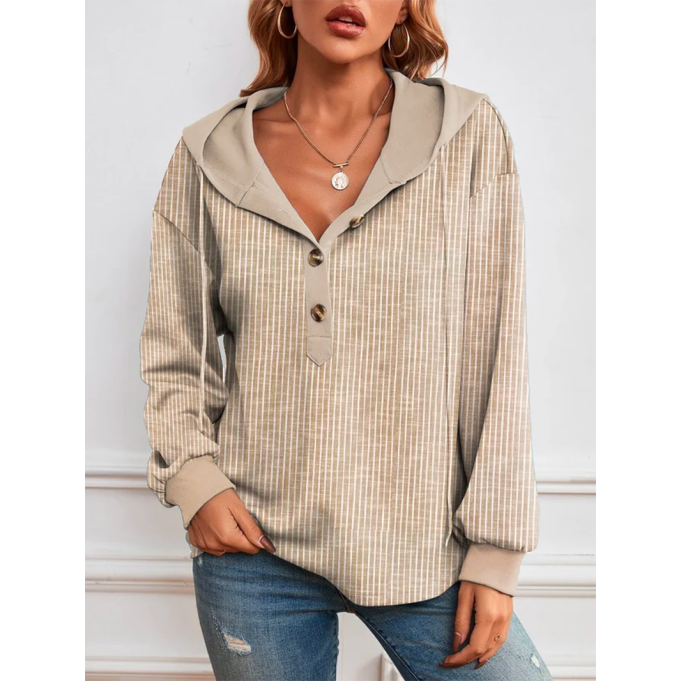 Women's button front hoodie sweater