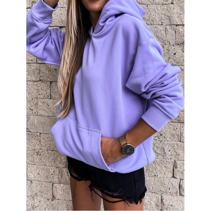 Women's casual solid color hooded sweater