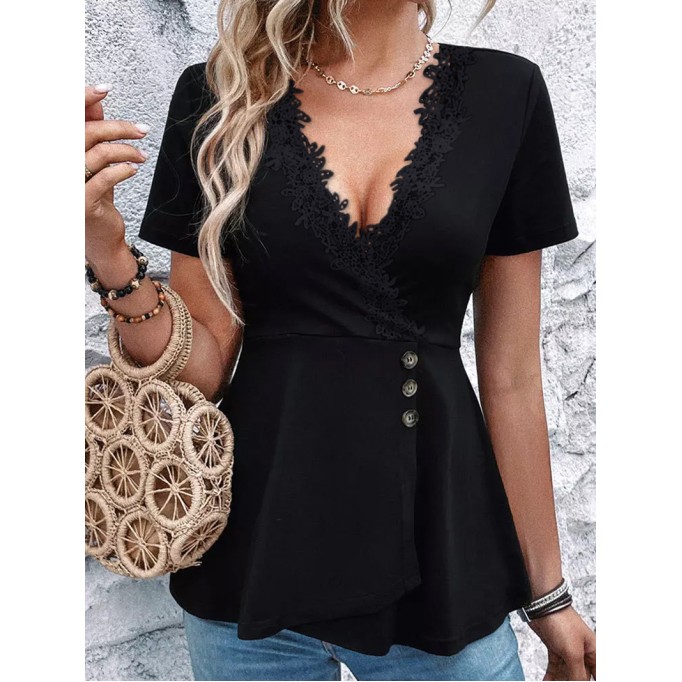 Women's Elegant Casual Lace Tops Shirts