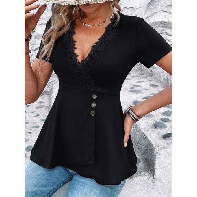 Women's Elegant Casual Lace Tops Shirts