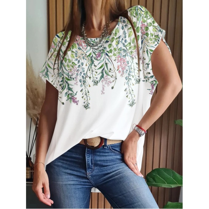 Women's Elegant Casual Tops Shirts Short Sleeves T Shirts