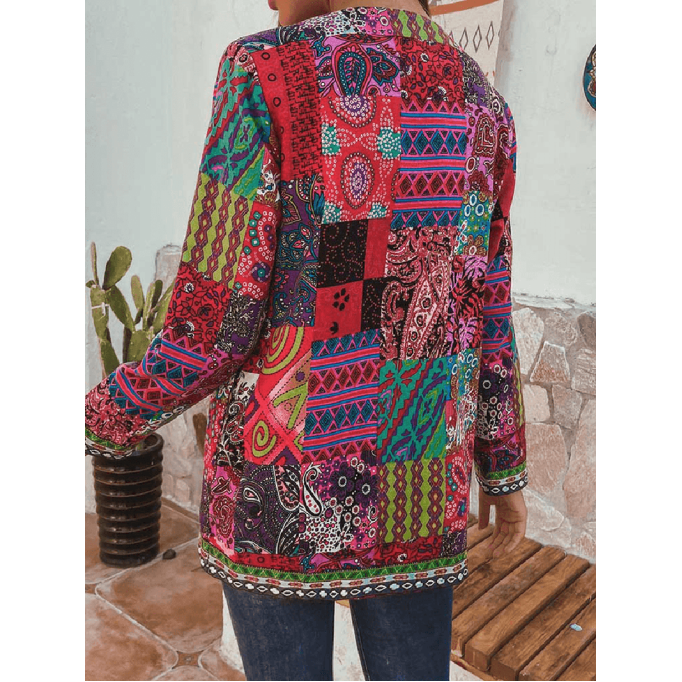 Women's ethnic retro printed cardigan jacket