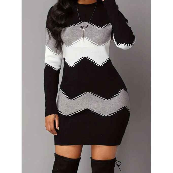 Women's geometric sweater dress