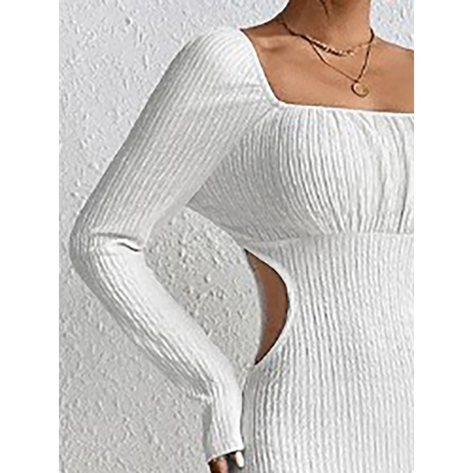 Women's hollowed out slim knit dress