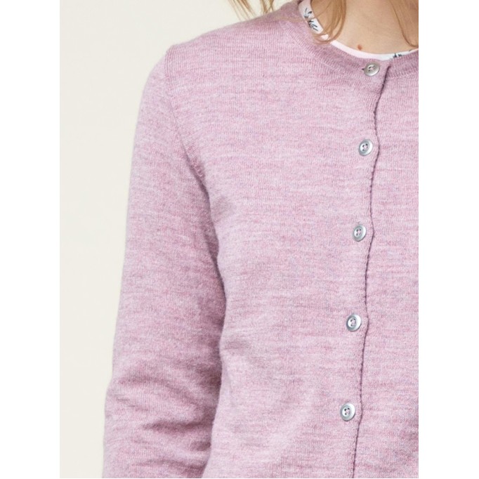 Women's light pink woven wool sweater