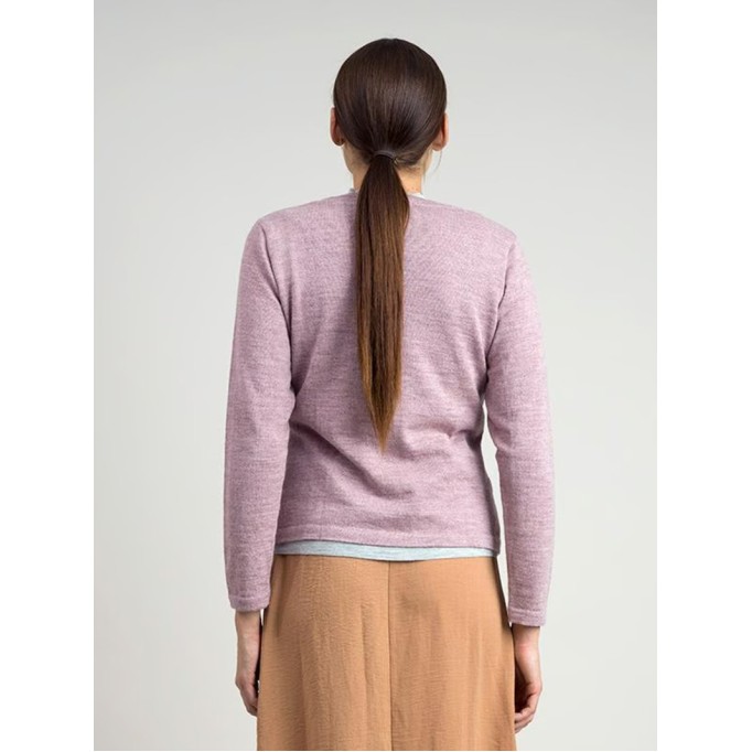 Women's light pink woven wool sweater