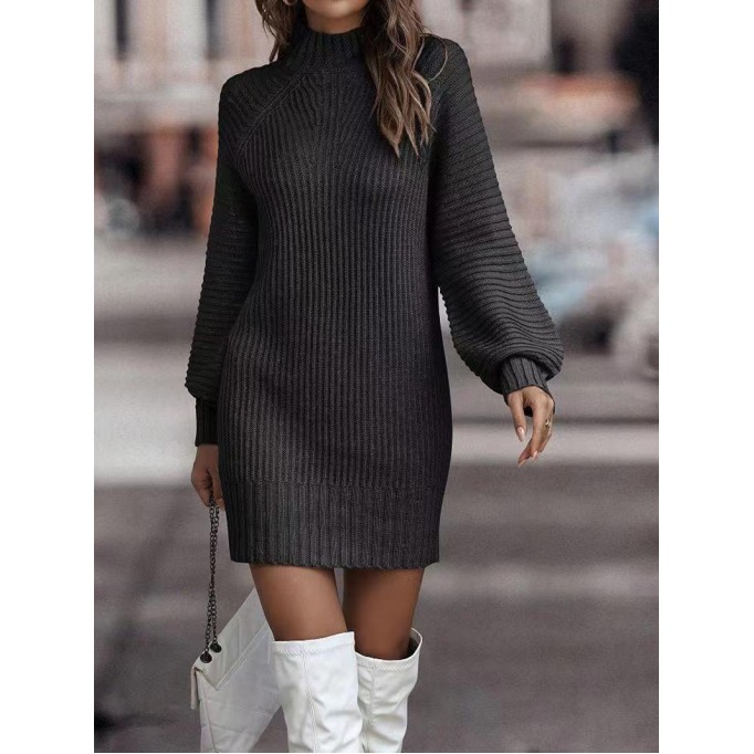 women's long sleeve turtleneck sweater dress