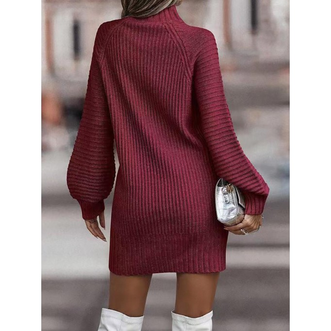 women's long sleeve turtleneck sweater dress