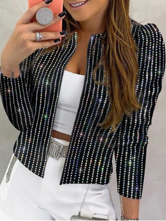 Women's minimal sequin jacket