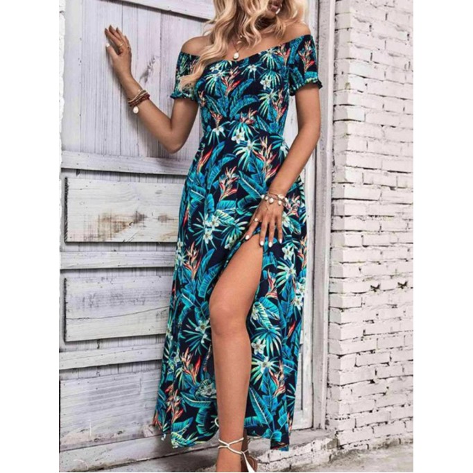 Women's Off Shoulder Split Dress