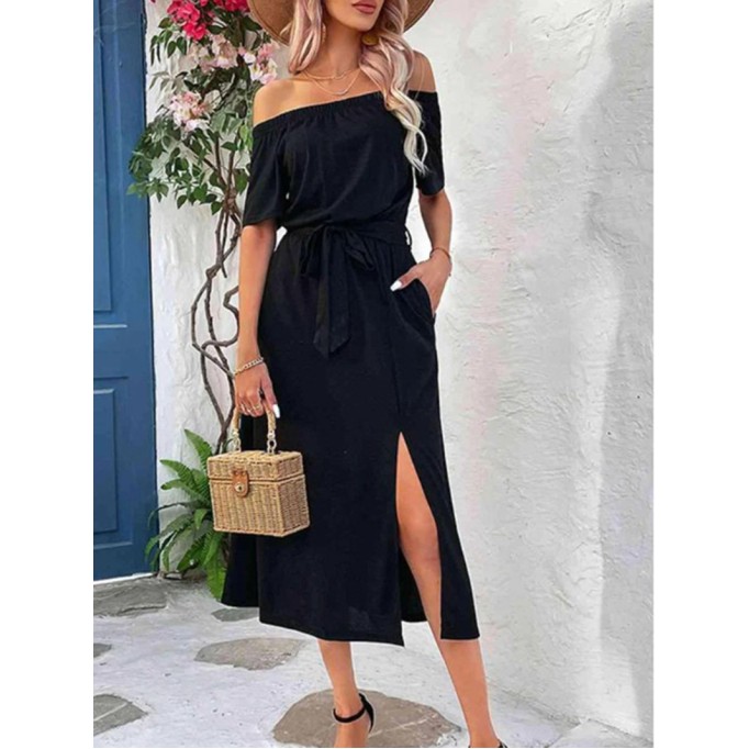 Women's Off Shoulder Waist Dress