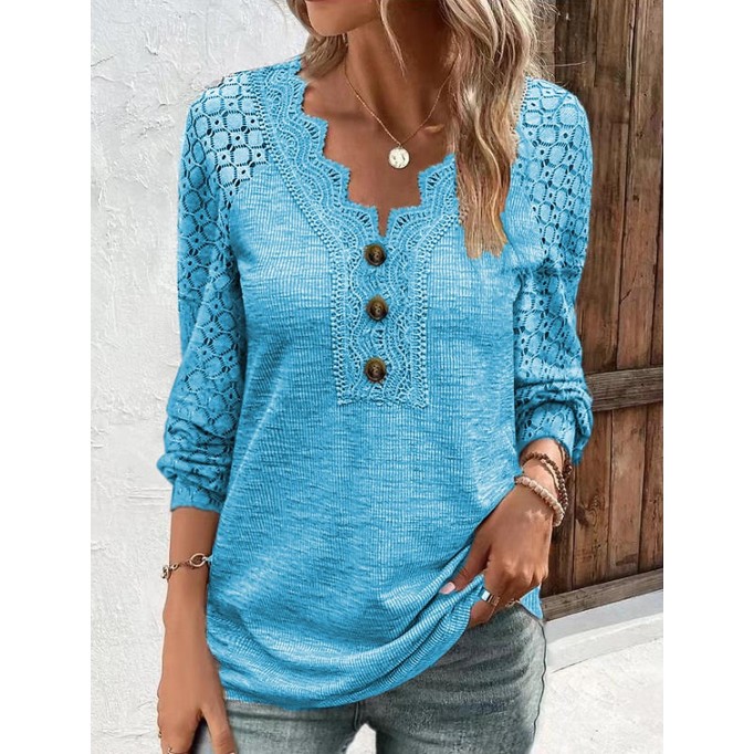 Women's patchwork lace T-shirt