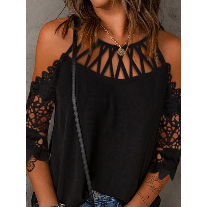 Women's patchwork neck top