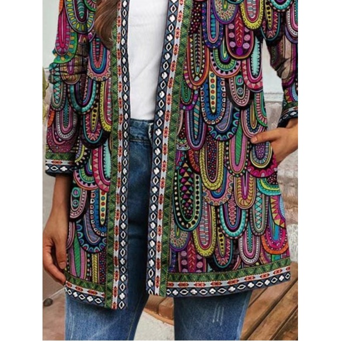 Women's printed casual coat