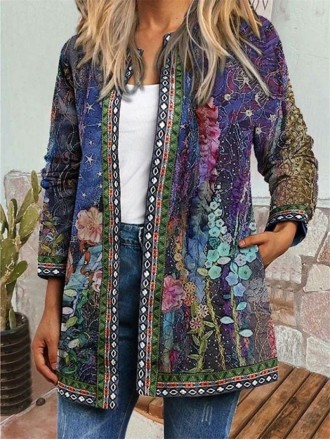 Women's printed casual coat