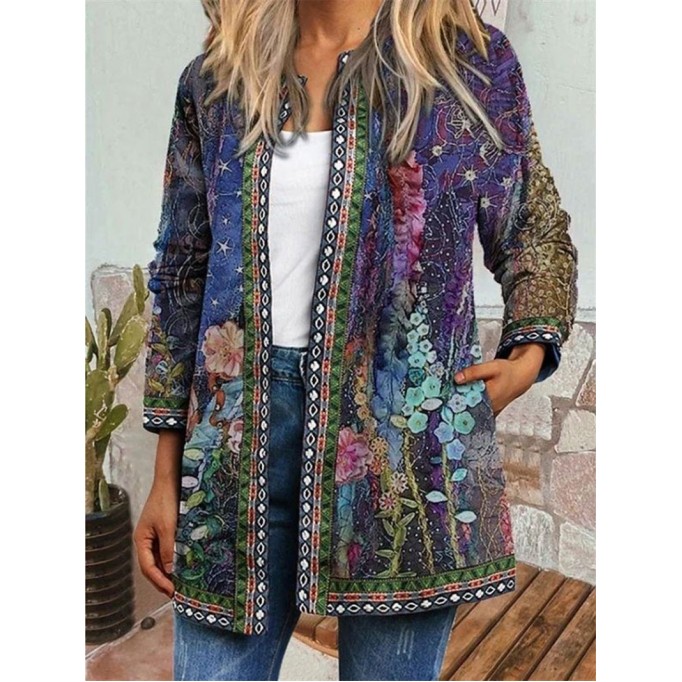 Women's printed casual coat