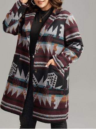 Women's printed jacket with geometric pattern