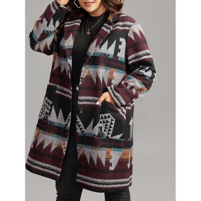 Women's printed jacket with geometric pattern