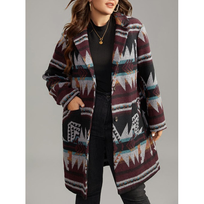 Women's printed jacket with geometric pattern