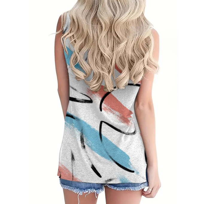 Women's printed sleeveless vest