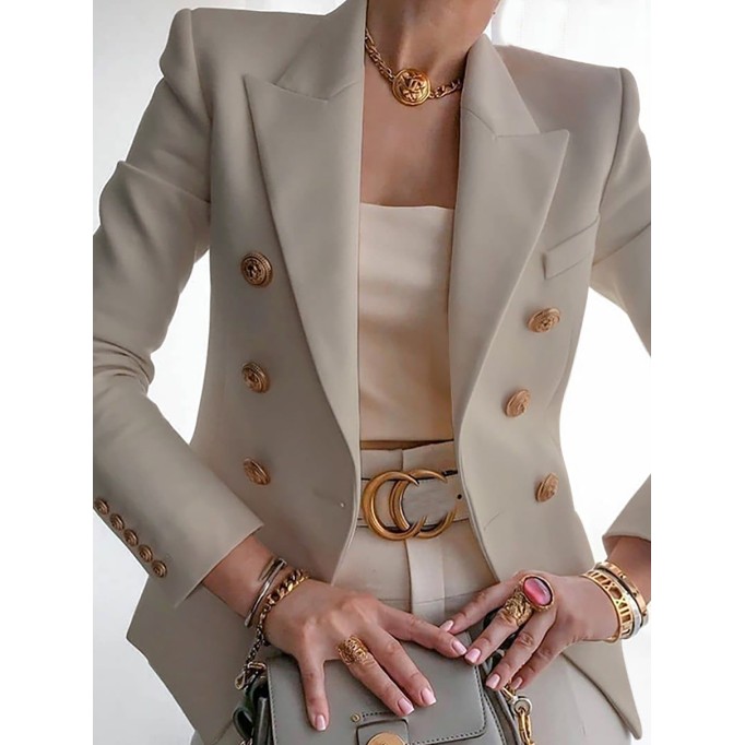 Women's Slim Solid Color Fashion Casual Suit Jacket