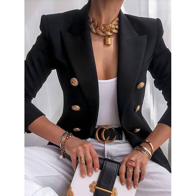 Women's Slim Solid Color Fashion Casual Suit Jacket