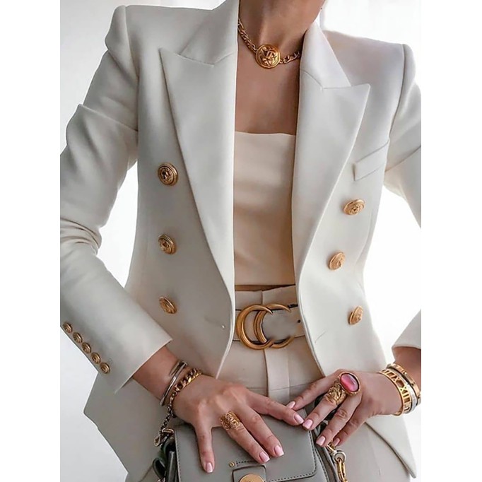 Women's Slim Solid Color Fashion Casual Suit Jacket