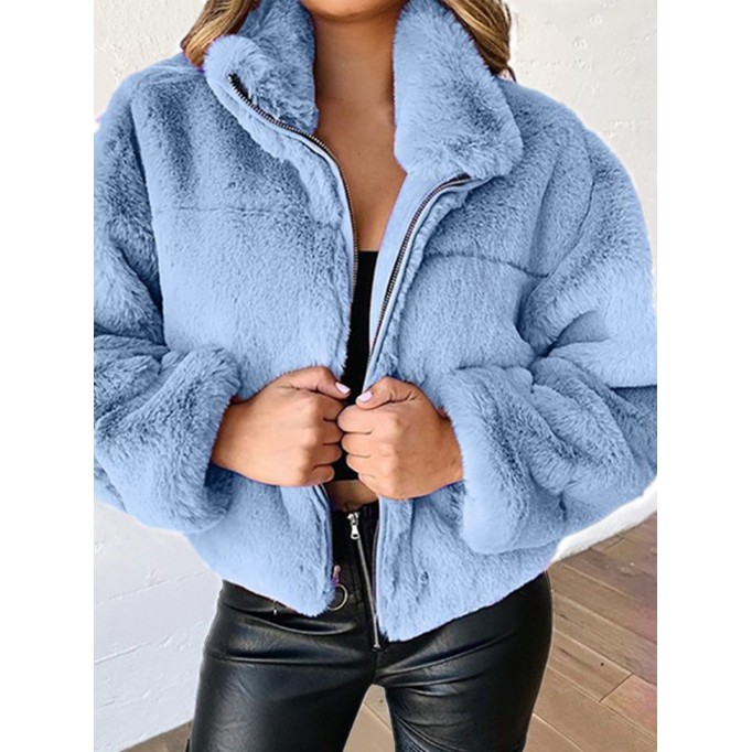 Zip Cardigan Plush Warm Jacket